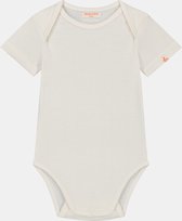 Romp & Roll - Romper korte mouw - Meegroeibuttons - Wit - 98/104 - Organisch katoen- Zachte ribstof