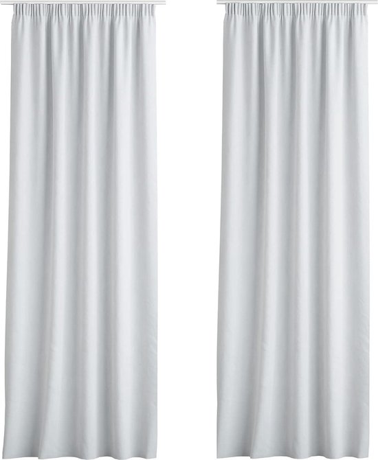 ROOM99 Flavia Gordijn met ogen, 140 x 250 cm (b x h), voor woonkamer, transparant, modern, gordijn voor woonkamer, slaapkamer, crème, 1 stuk