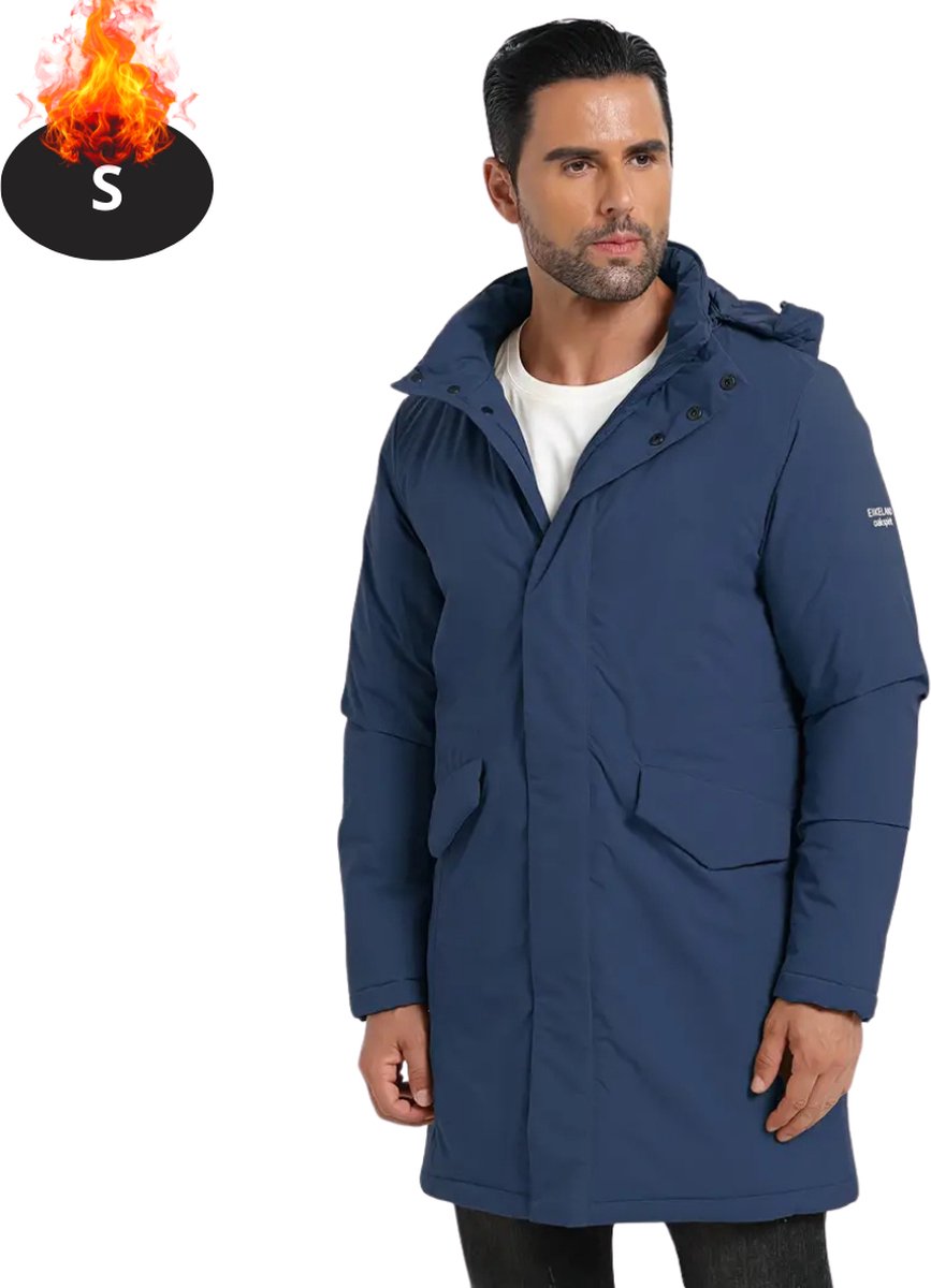 Bovista Winterjas Parka Heren Winter Jas Volwassen Stijlvol Koningsblauw