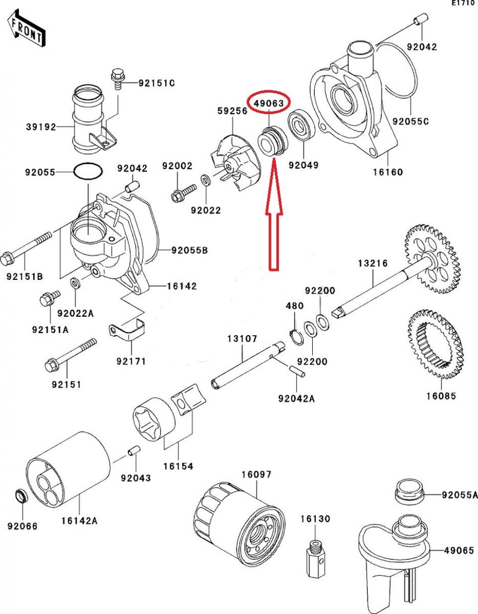 pakking mechanical seal waterpomp voor motor kawasaki ar 125 49063-1055 nieuw