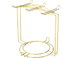 Mokhouder bekerhouder bekerboom roestvrijstalen mok boom display theekop bekerorganizer voor 6 koffiekopjes (goud)