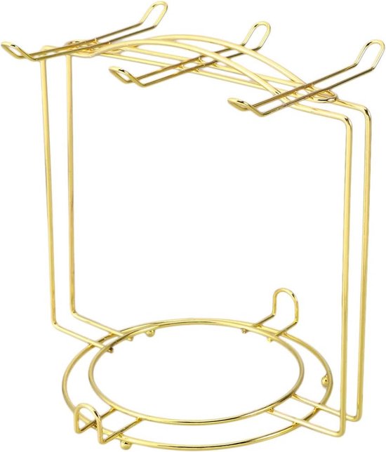 Mokhouder bekerhouder bekerboom roestvrijstalen mok boom display theekop bekerorganizer voor 6 koffiekopjes (goud)