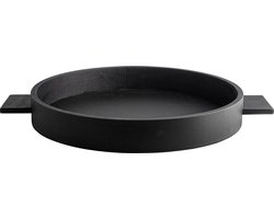 Gusta - Deco plateau - Polonia wood - ø35 cm - Zwart