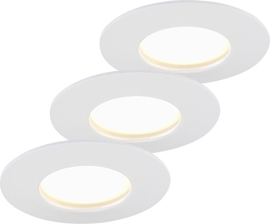 Lot De 3 Spots LED Encastrables BRILONER - 5.5W, 470 Lumens, Gradables, IP44 - Blanc Chaud 3000K, Pour Plafond Salon/SDB