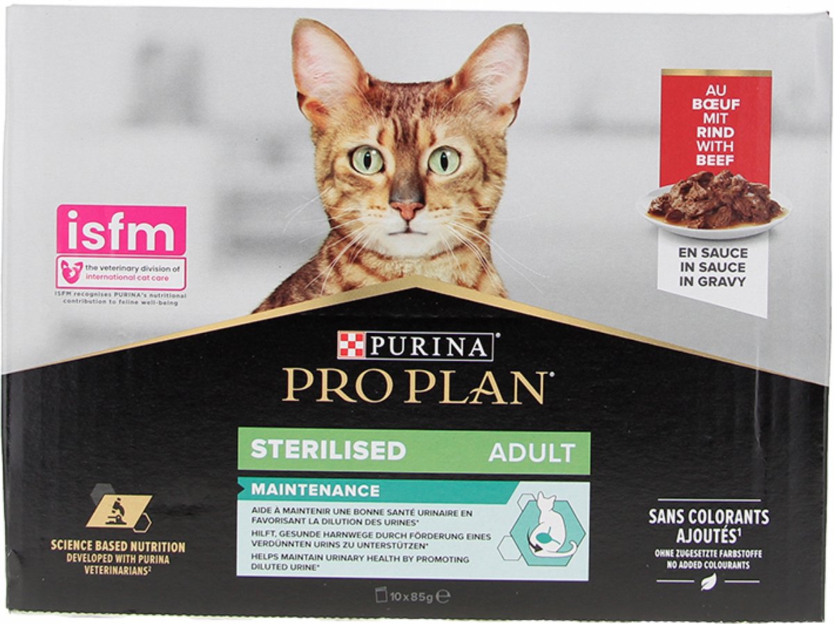 Pro Plan PRO PLAN Multipack runderpatée - Voor gesteriliseerde katten - 10 x 85 g