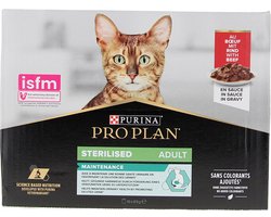 PRO PLAN Multipack runderpatée - Voor gesteriliseerde katten - 10 x 85 g