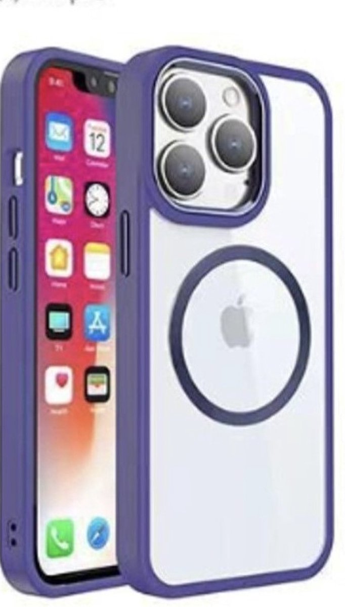 Cityhoesje - iPhone 14 Pro - Backcover - Magsafe - Transparant Paars