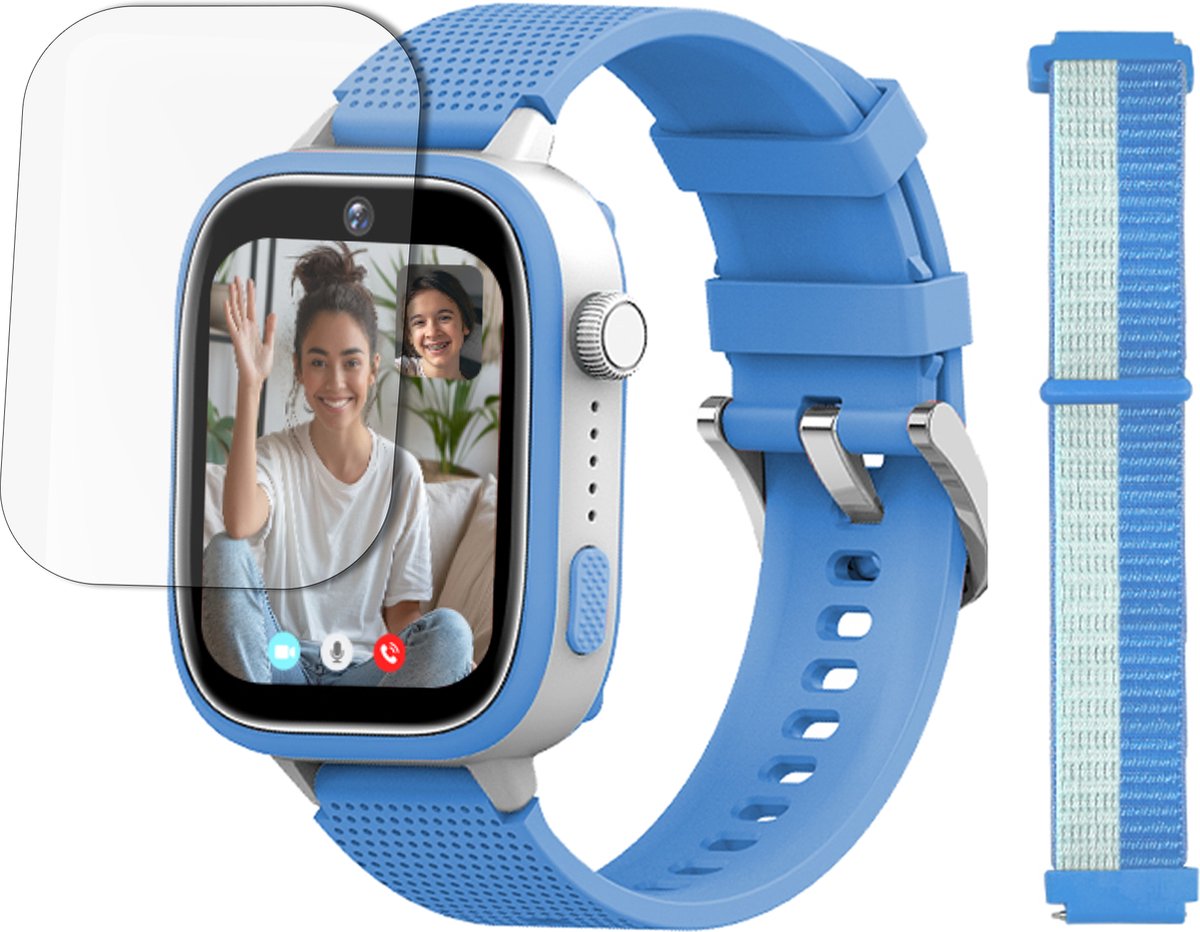 LEROYS - GPS Horloge Kind - Kinder Smartwatch - Android en iOS - Blauw - Incl. Simkaart