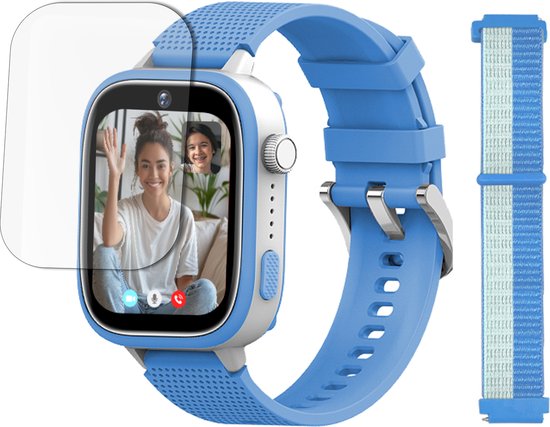 LEROYS - GPS Horloge Kind - Kinder Smartwatch - Android en iOS - Blauw - Incl. Simkaart