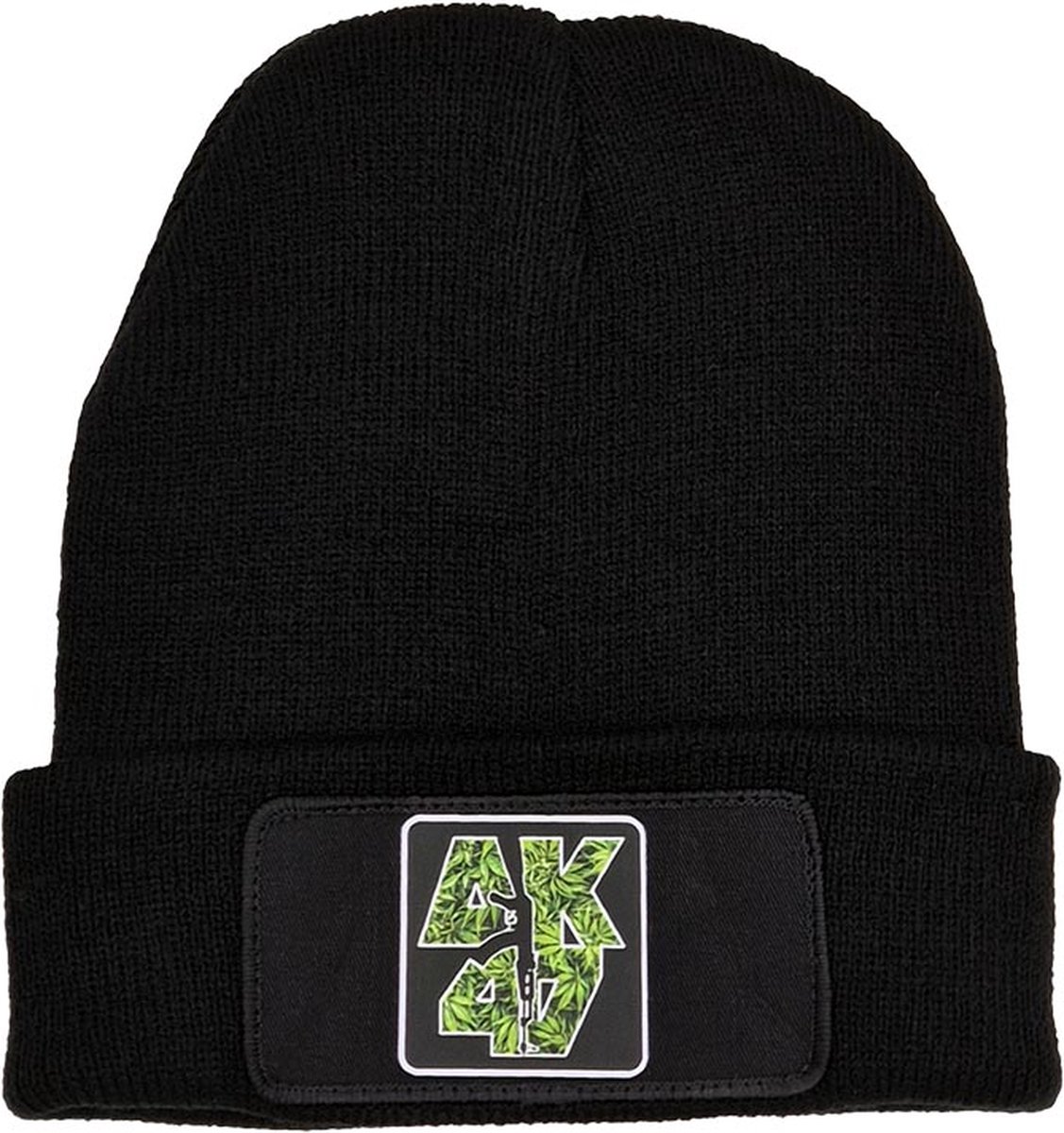 Lauren Rose - Cuffed Beanie - AK47 Patch - Muts - 420 Collection - Zwart