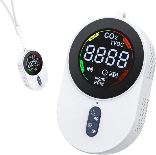 FlinQ CO2 Meter - Luchtkwaliteitmeter - CO2 Meter Binnen - Temperatuurmeting
