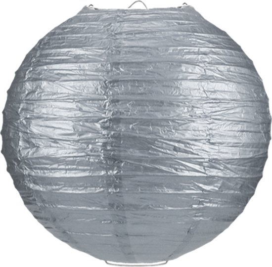 Luxe bol lampion zilver 35 cm