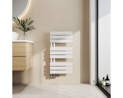 EMKE Handdoekradiator - Plat Design - Glanzend Wit - 76x40 cm - 342W - Badkamer Verwarming - CV Radiator