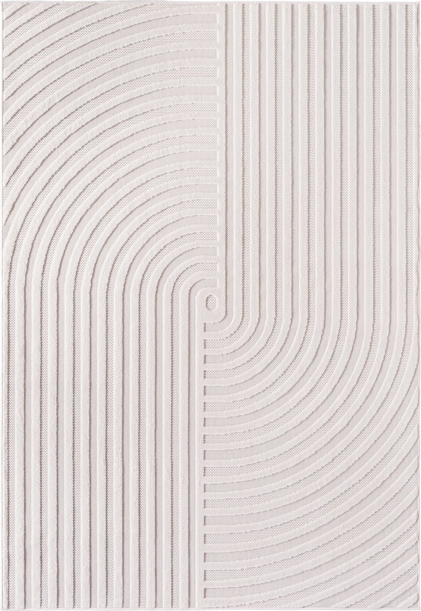 Buitenkleed | Doha | Spiraal | Crème | 240x340 cm | Buitentapijt | Tuintapijt