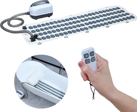 MincQ Bubbelbadmat voor in bad inclusief comfort kussen & 6 Standen - Bubbelmat - Met 114 Jets - Jacuzzi Mat - Bubbel Machine - Whirlpoolmat - Bubbelbadmat Zwembad
