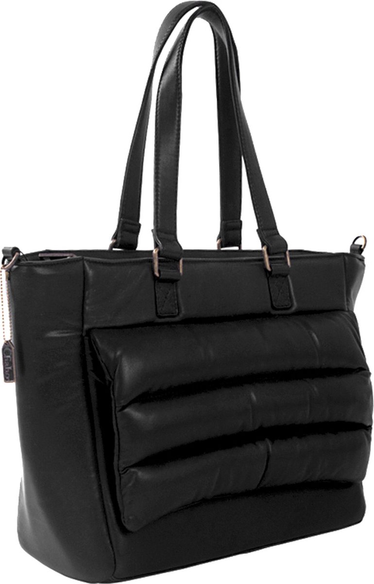 Chabo Bags - Donna Work Bag - Padded - 15 inch laptop - Leer - zwart