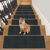 Set van 10 trapmatten, antislip tapijt traptreden antislip veiligheidsdeken Antislip indoor loper voor kinderen ouderen en huisdieren met herbruikbare lijm,D,24x64cm 3