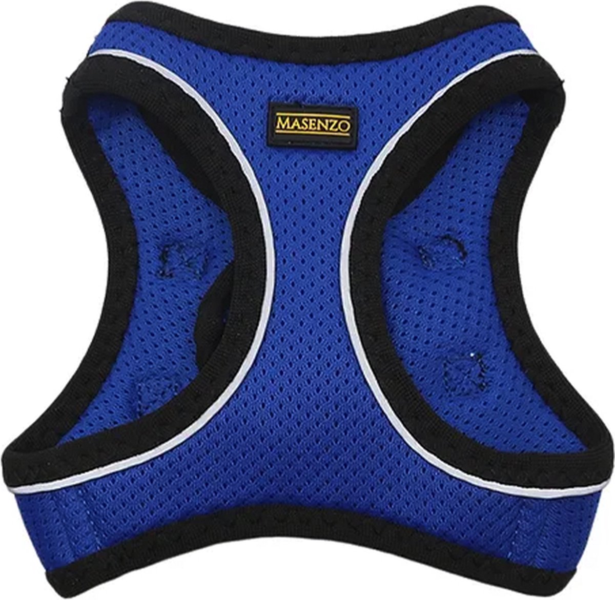 Masenzo hondenharnas S - nek 30-32cm - chest 36-44cm mesh - reflecterend blauw