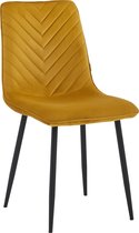 Colenis® - Chaise de salle à manger Senny - Set de 2 - Jaune ocre - Velours - Industriel