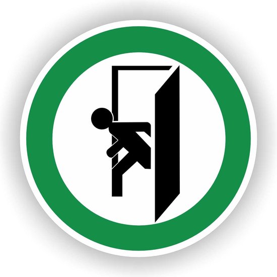 Jerma-Nooduitgang pictogram sticker–Ø20 cm-Vinyl sticker