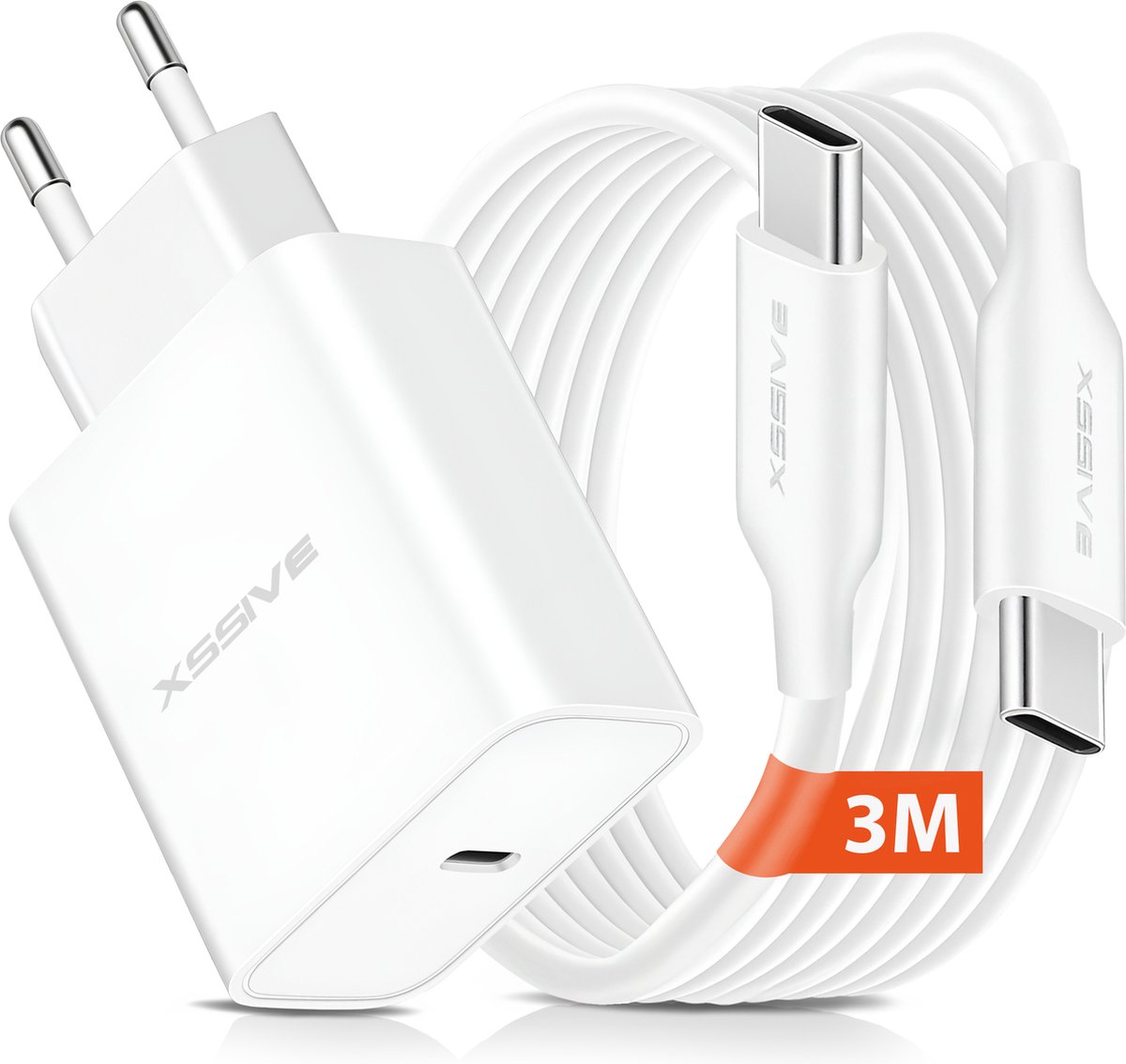 USB C Adapter met USB-C naar USBC Oplader Kabel 3 Meter - Fast en Quick Charge