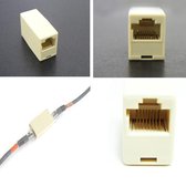 WiseGoods - Netwerk LAN Kabel Ethernet RJ45 - Aansluiting - Connector - Connectorplug - Adapter - RJ45 - Wit