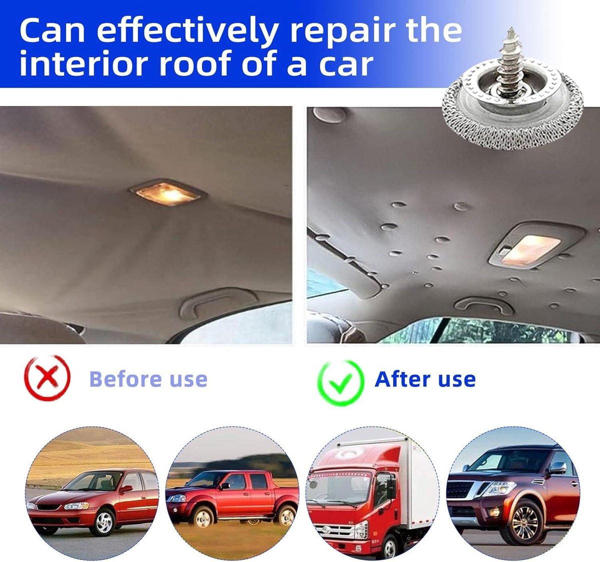 Auto plafond reparatie gesp kit, voorkomt verzakking van de dakvoering