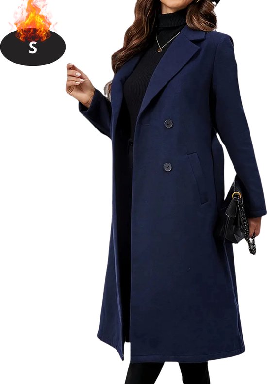 Manteaux Nivard Femme - Manteau mi-long - Veste - Tailleur - Trench-coat - Pardessus - Hiver - Blauw - S