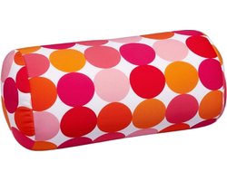 Kuschelmaxx Rolkussen - Sierkussen Rond Cilinder 17 x 33 cm - Punkte orange-design - Stevig en zacht - Mooie print - Gevuld met microgranulaat - Vormvast & Wasbaar - Ideaal voor op de bank, bed, auto of op reis - Inclusief Wasnet