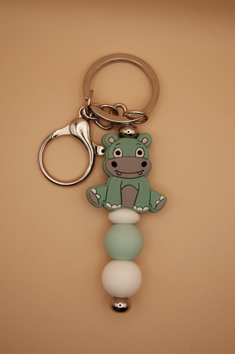 Sleutelhanger - Tashanger - Nijlpaard - Groen - Wit