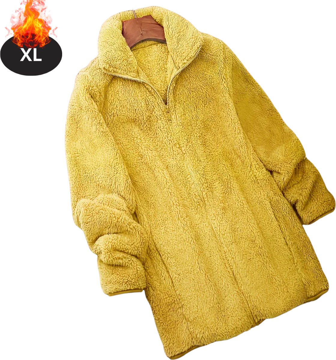 Nivard Winterjas Parka Dames Winter Jas Volwassen Stijlvol Geel