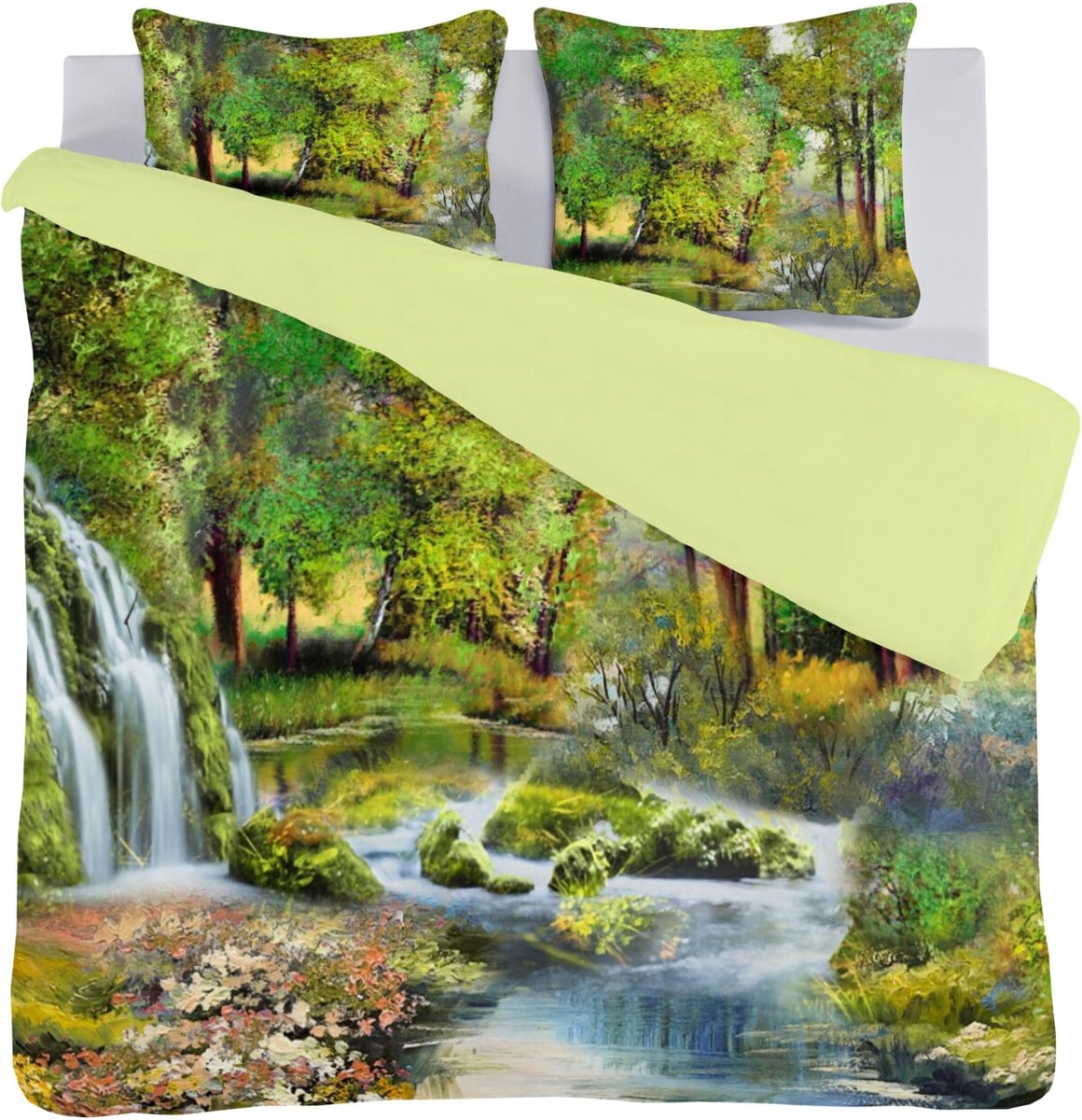 Senzai Earth Dekbedovertrek - Lits-jumeaux - 240x200/220 cm - Groen