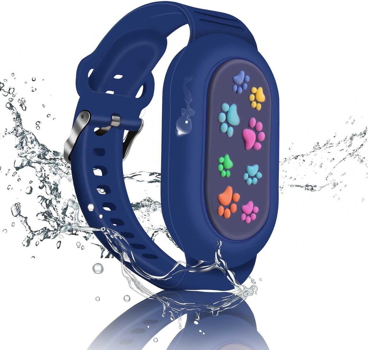 Premium Siliconen Armband met pootje kat hond geschikt voor Samsung Smarttag 2 voor Kinderen blauw | smarttag 2 sleutelhanger Hoesje Kind | Polsband GPS Horloge Kind | Tracker Houder Armband | Trackers Band | Peuter | polsband Armband | Polsband GPS