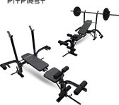 FitFirst® Halterbank FF-1100 | Beensteun en Fly-Armen | Verstelbaar met Haltersteunen & Beensteun | Ongelimiteerde Trainingsopties | Robuust en Stijlvol Ontwerp - Fitnessbank voor Thuis
