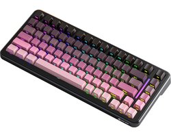 ATTACK SHARK M86PRO – Draadloze Mechanisch Gaming Toetsenbord – RGB Light Strip – Side Printed PBT Keycaps – Gasket Mod – Wired/2.4G/Bluetooth Tri-Mode – 83keys – Blackberry