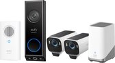 eufy Security eufyCam S3 Pro MaxColor Vision 4K 2-Cam Set inclusief Homebase 3 + E340 2K Draadloze Video Deurbel Inclusief Chime - Bundelvoordeel