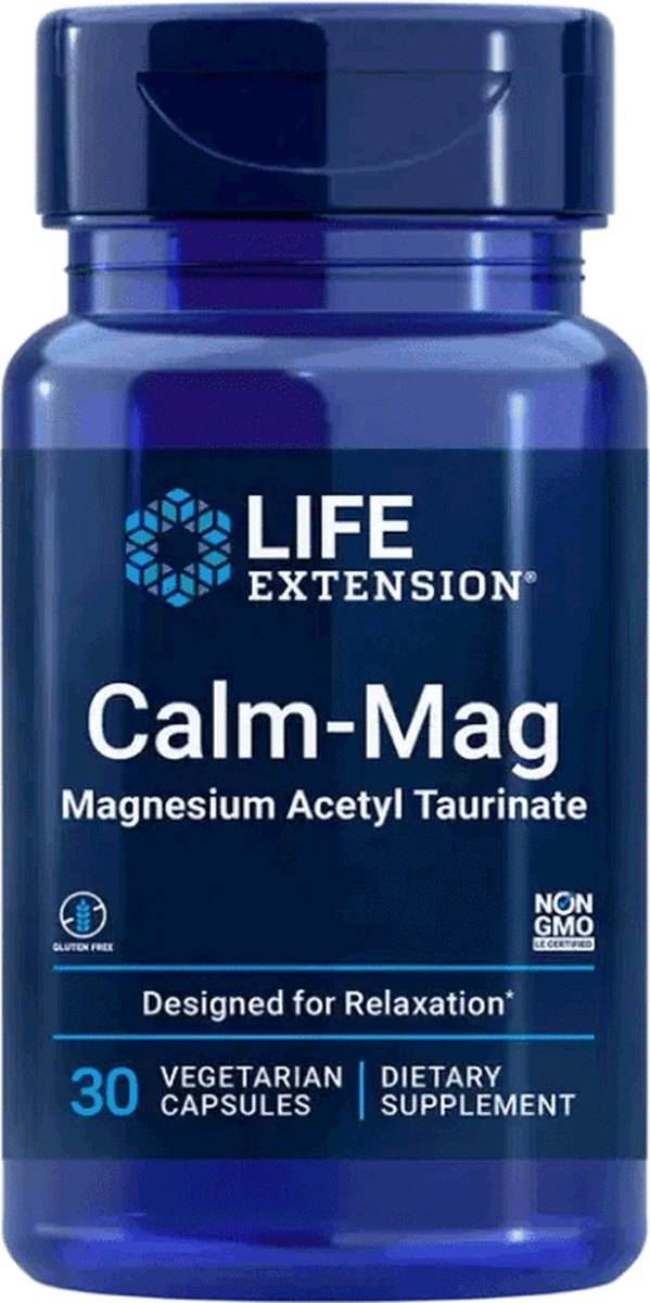 Goedkoopste Life Extension - Magnesium Acetyl-Taurate - 750 mg - 30 Capsules - Calm-Mag - Voedingssupplementen