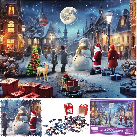 SNQ Advent Calendar 2025 Jigsaw Puzzles for Kids and Adults, 1008 Pieces Puzzle 24 Days Christmas Countdown Calendar Puzzle Toy Gift, Family Game Christmas Home Fireplace Decoration-27.5 x 19.7 Inch