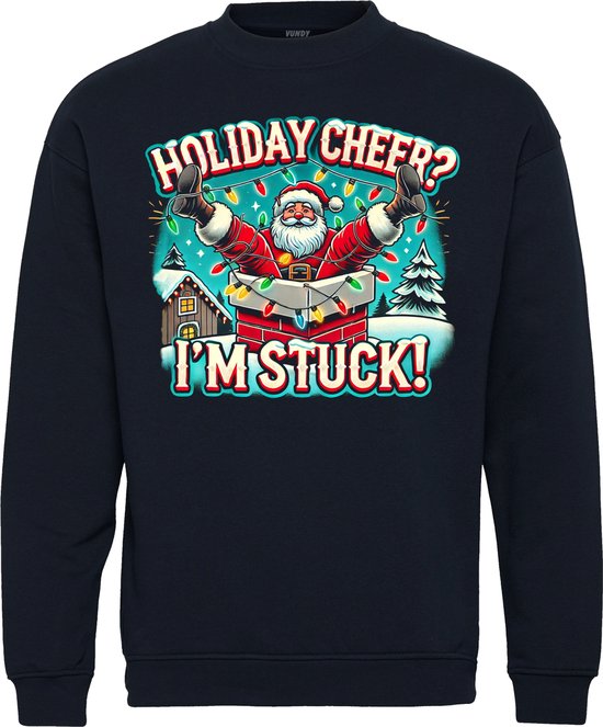 Kersttrui I'm Stuck | Foute Kersttrui Dames Heren | Kerstcadeau | Kerstpakket | Navy | maat L