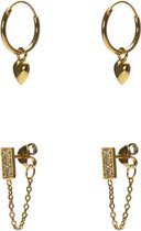 Karma Dames EarpartyGiftsetOorbellenOorknoppen Zilver - Goudkleurig