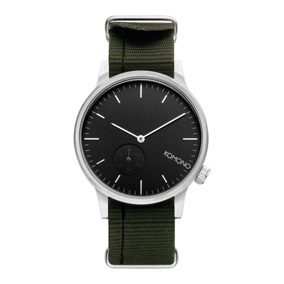 Komono Polshorloge Winston Subs Nato Green W2276 Groen - Nylon