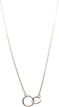 Karma Necklace Double Circle Silver Ketting  (Lengte: 42-45 cm) - Zilver