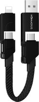 Nomadius UniCharge Mini - Universele Oplaadkabel - Fast Charging - USB C, USB A, Lightning - iPhone Kabel - Samsung - Oplaadkabel - usb c naar usb c - Multifunctioneel