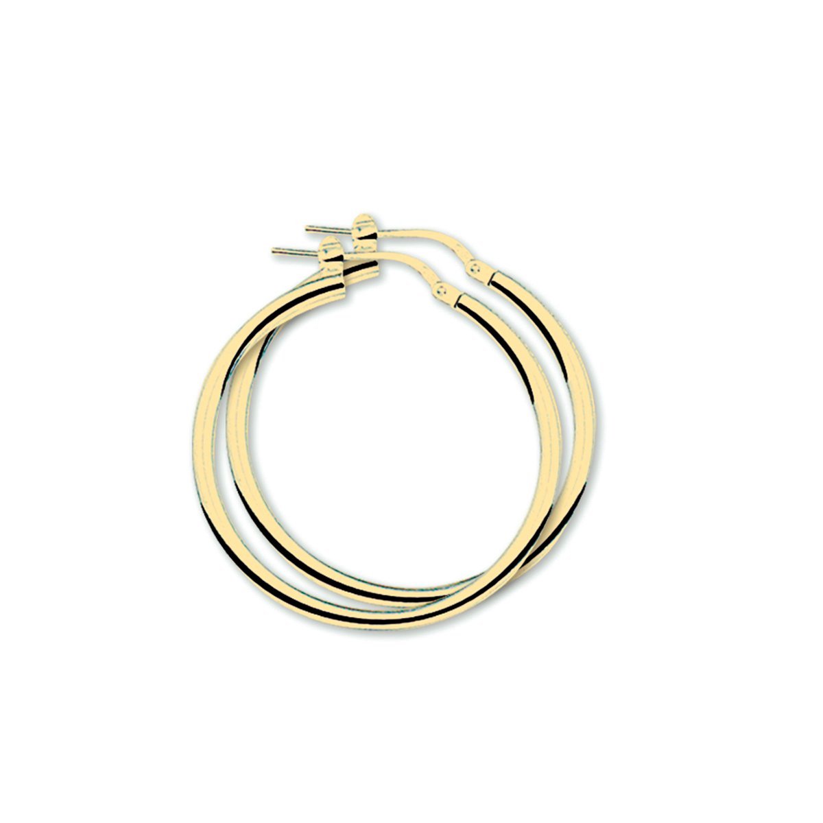 oorringen 2,5 mm ronde buis 1 micron zilver verguld (geel)