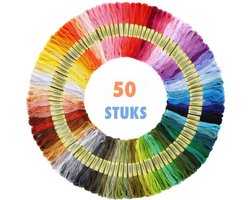 50 Kleuren Borduurgaren voor Kruissteken – Set voor Borduren en DIY Handwerk – Ideaal voor Beginners en Gevorderden – Borduurpakket voor Hobby, Creatieve Projecten, en Naaldwerk – Perfect voor Kruissteken, Handwerk en DIY Decoratie