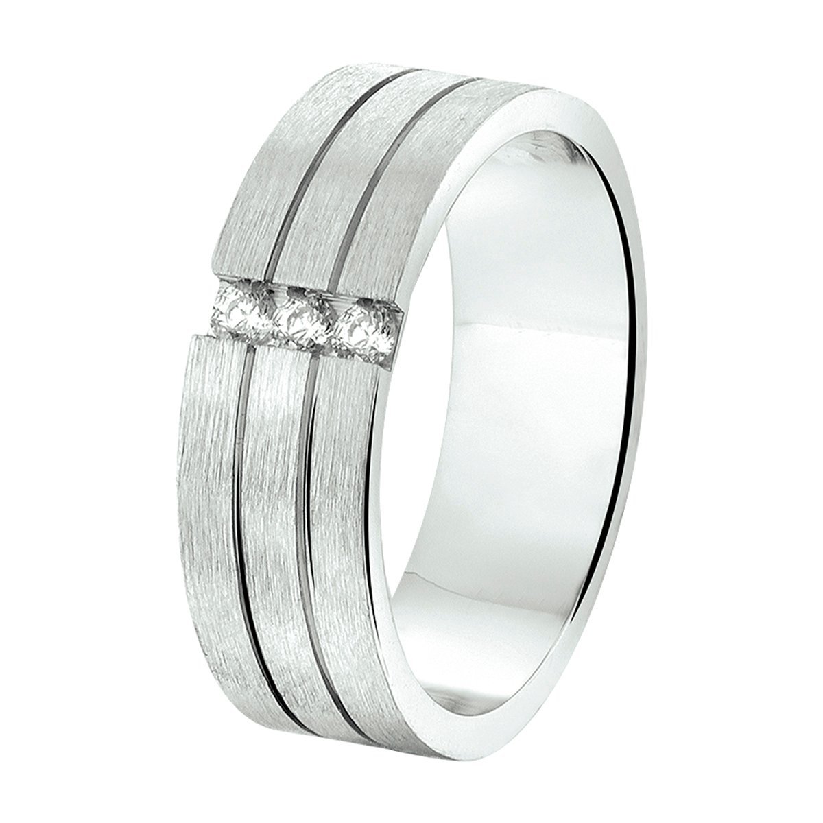 Gerhodineerd Zilver Ring A207 - 6 Mm Met Cz 1315501