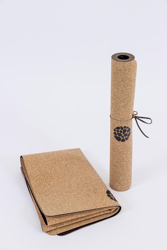 Pierre Sports - Travel Yogamat Kurk - 1,5mm dik - Opvouwbaar van Pierre Sports — afbeelding 2