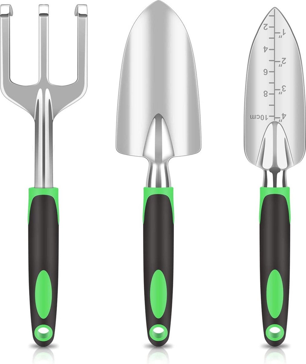 3-Delige Tuingereedschap Set - Tuinierset - Tuinsetje - Gereedschap Voor Tuin - Handgereedschap - Tuinschaar - Ideaal Tuincadeau Voor Vrouwen En Mannen - Voor Tuinliefhebbers - Groen