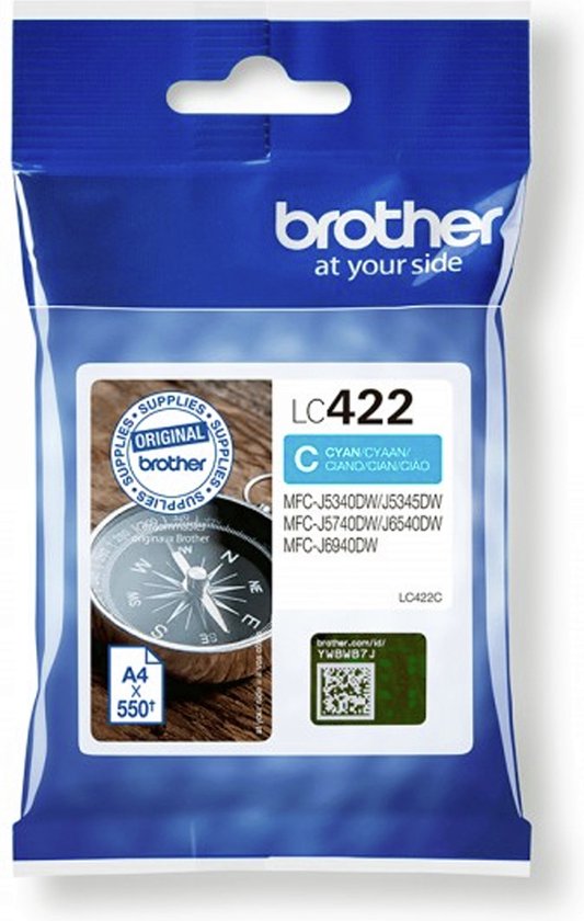 Brother LC422C inktcartridge 1 stuk(s) Origineel Cyaan