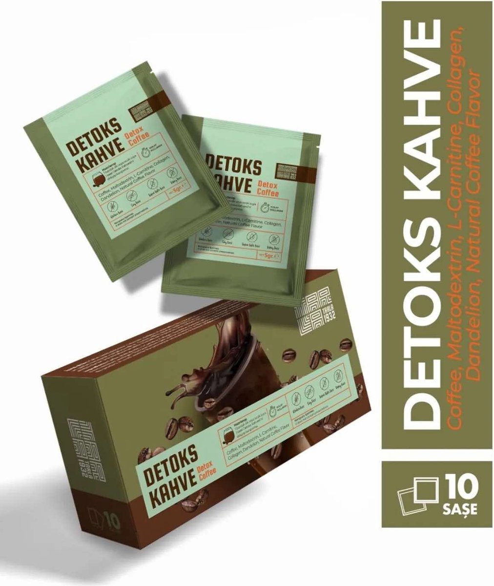 Goedkoopste Tarla1932 Detox Coffee voor 10 dagen (Koffie met Detox-effect met Hindiba cichorei Paardenbloem L-carnitine en Collageen) 10 stuks forx5